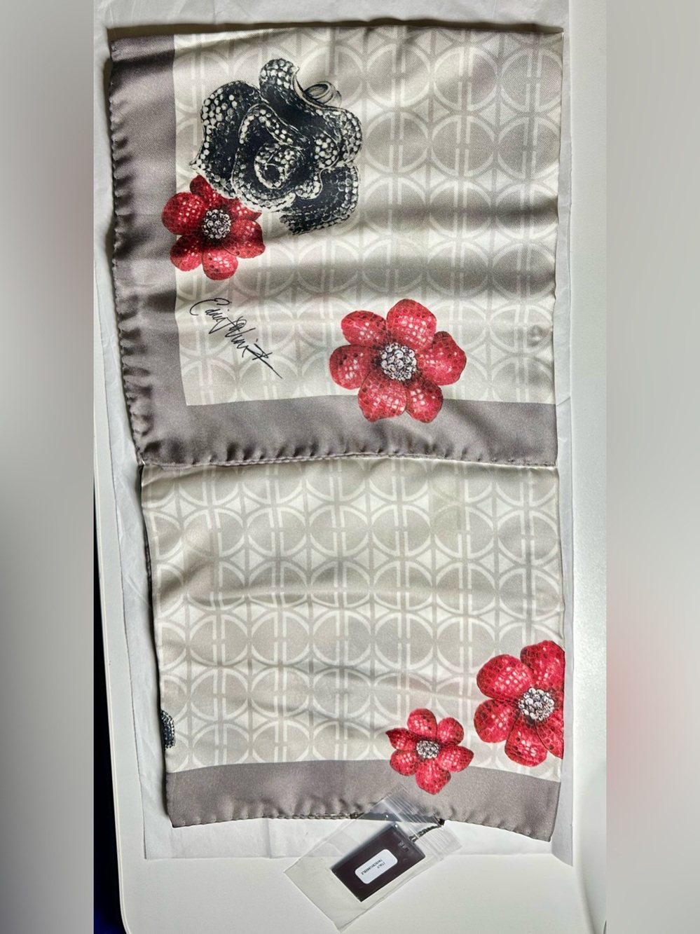 Le Vian Floral Silk Scarf NWT